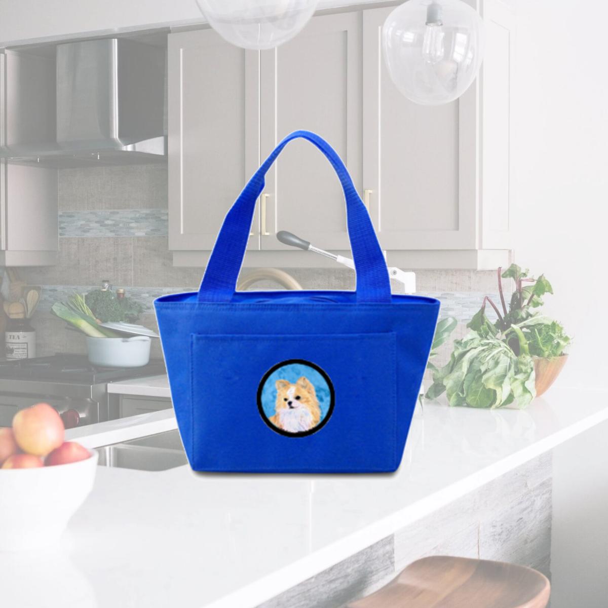 Picture of Carolines Treasures SS4750-BU-8808 Blue Chihuahua Zippered Insulated School Washable And Stylish Lunch Bag Cooler