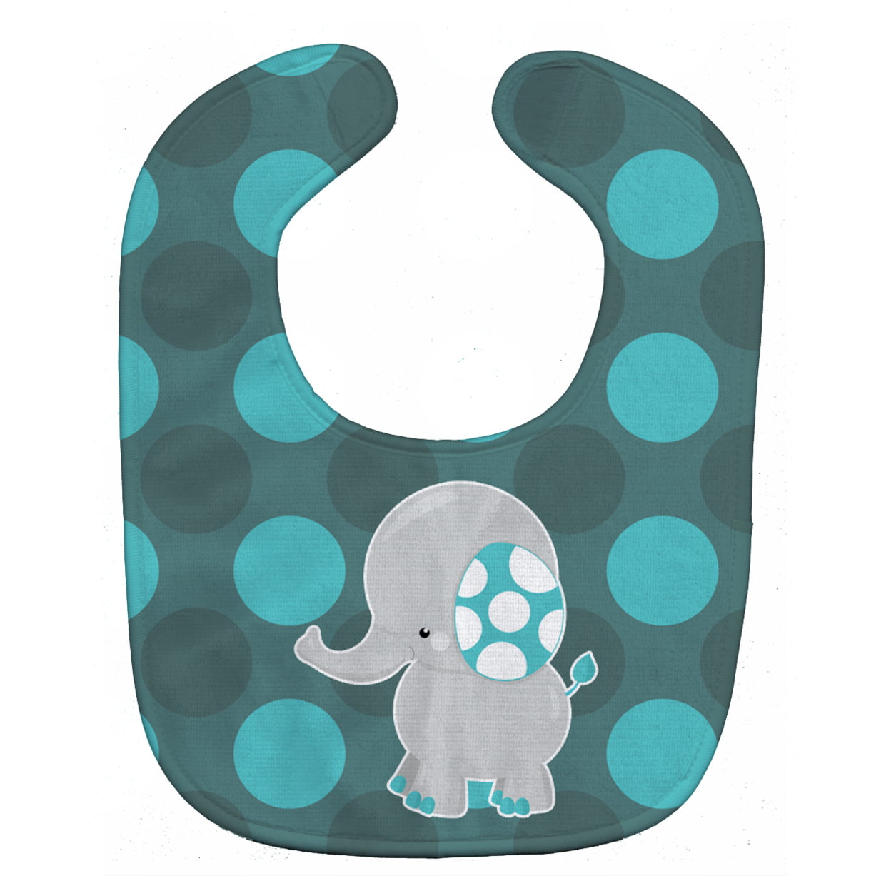 Bb6837bib Polkadot Grey Elephant Baby Bib