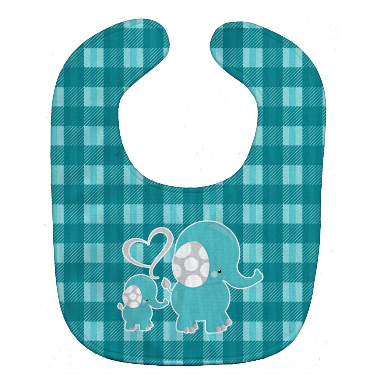 Bb6839bib Plaid Momma & Baby Elephant Baby Bib