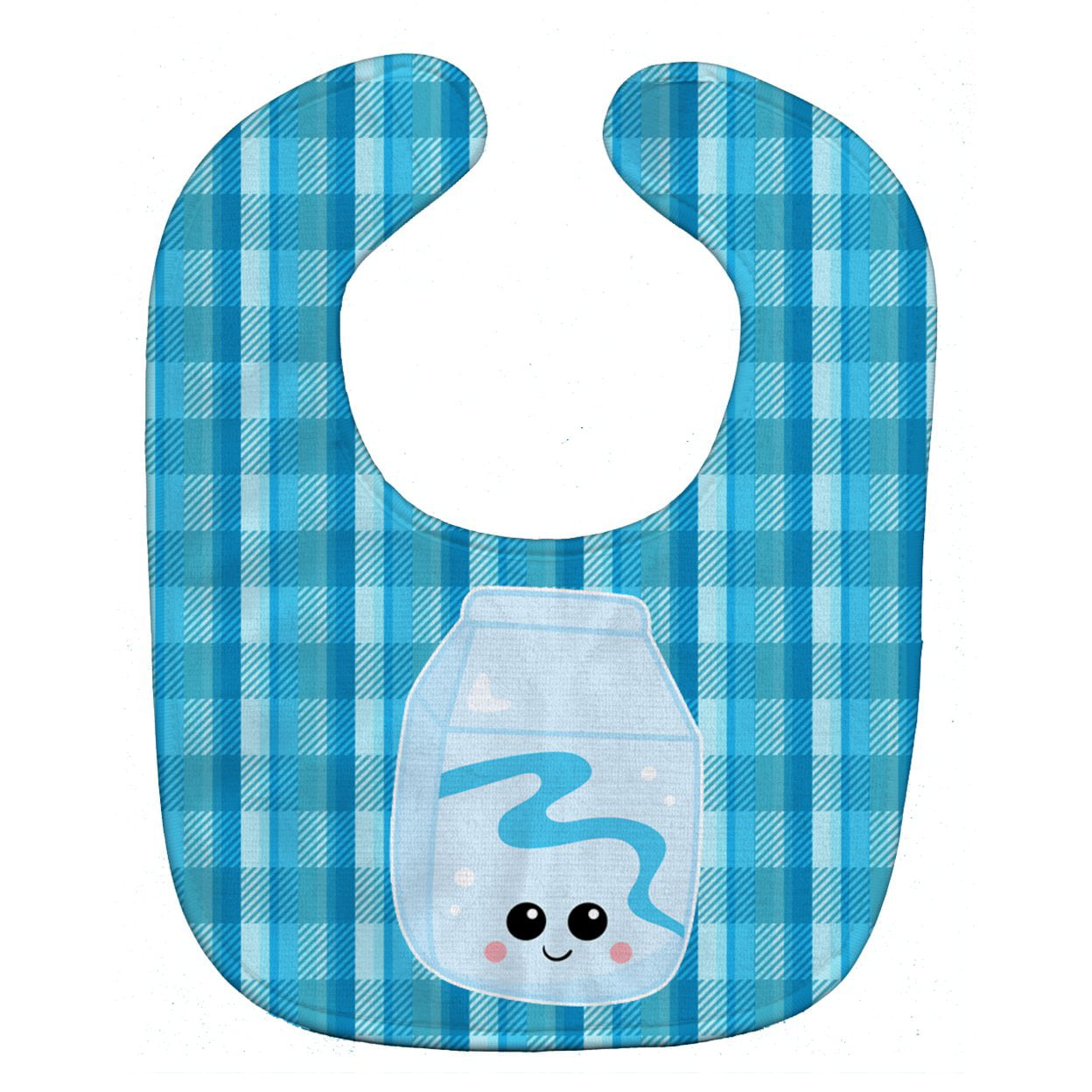 Bb6846bib Blue Plaid & Milk Baby Bib