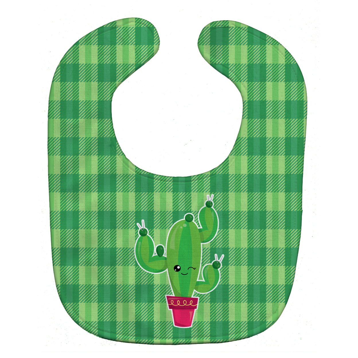 Bb6848bib Cactus Plaid Baby Bib