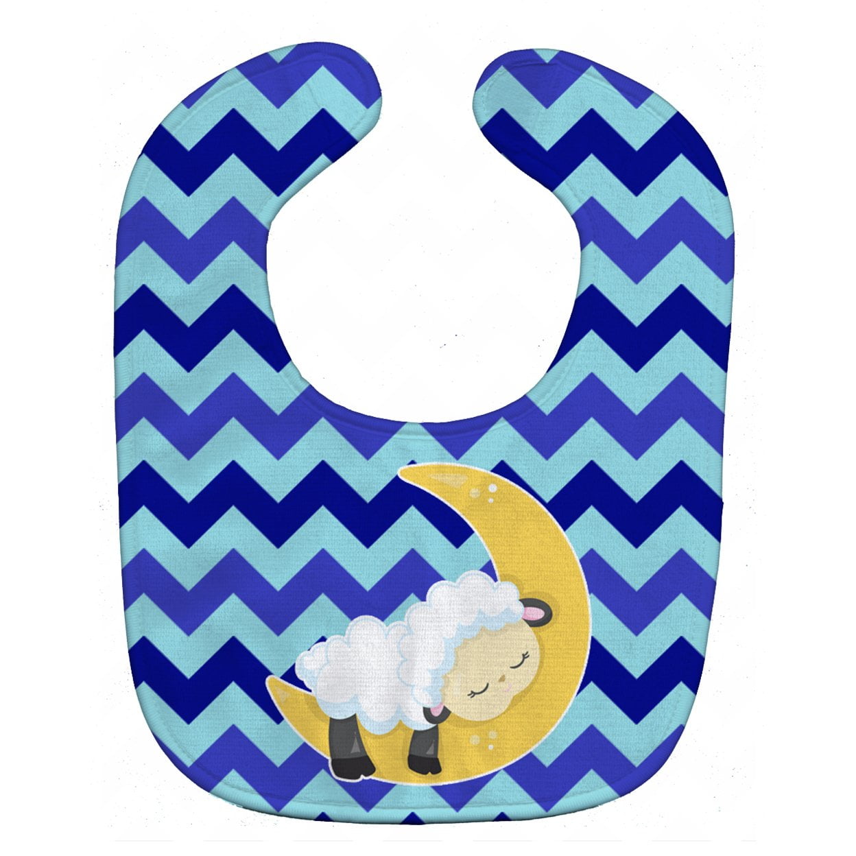 Bb6877bib Sheep On Moon Chevron Baby Bib