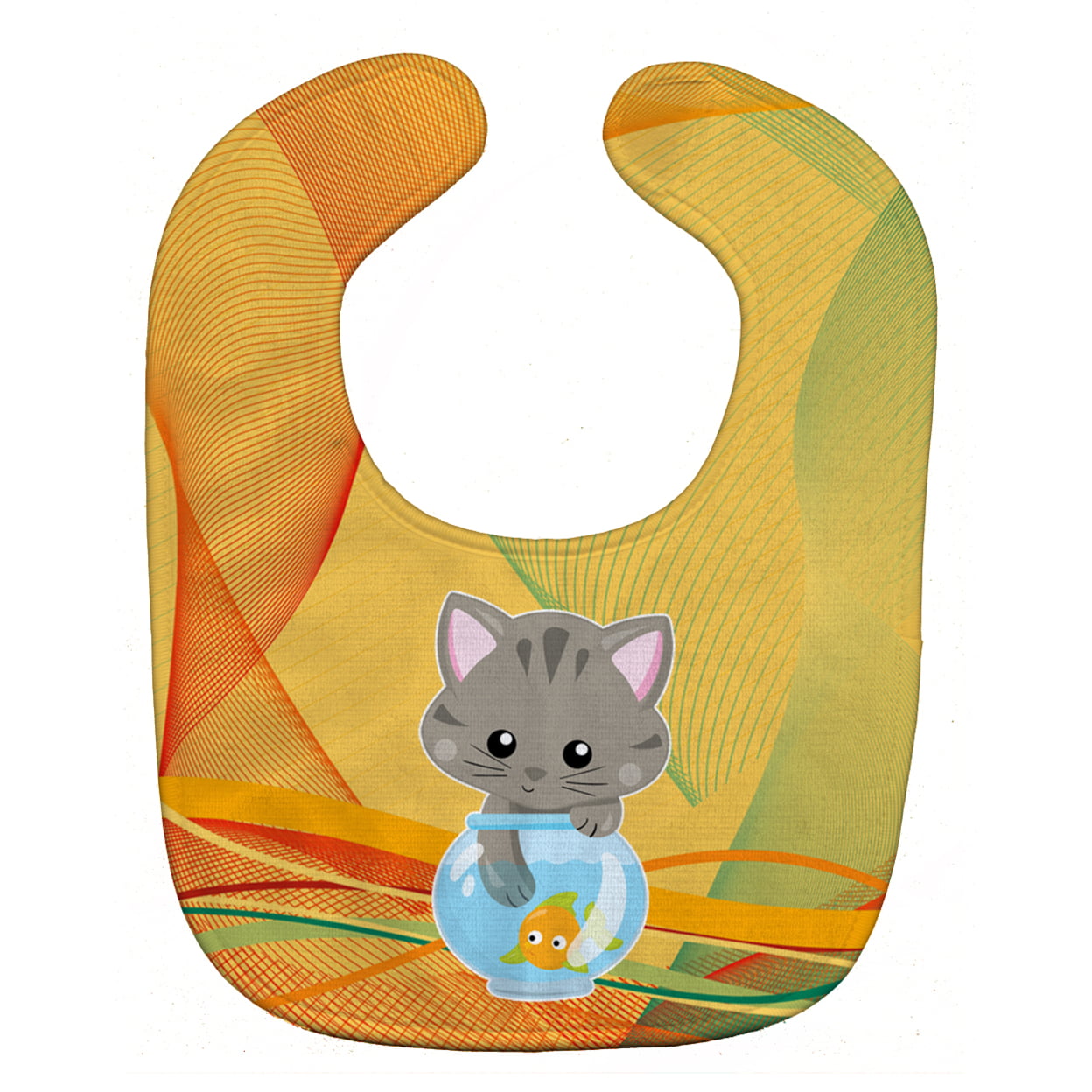 Bb6879bib Kitten In The Fish Bowl Baby Bib