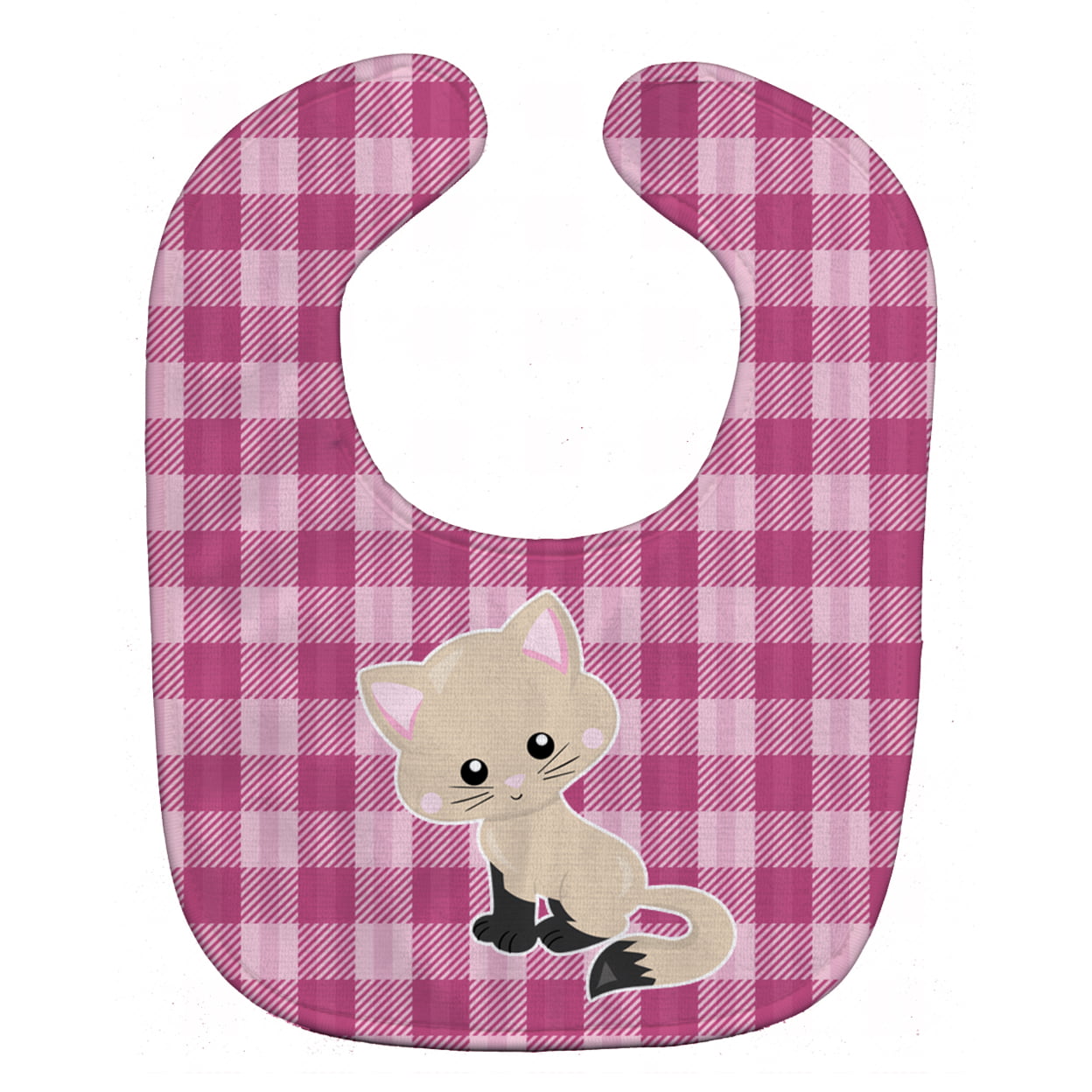 Bb6886bib Kitten Cat On Pink Baby Bib