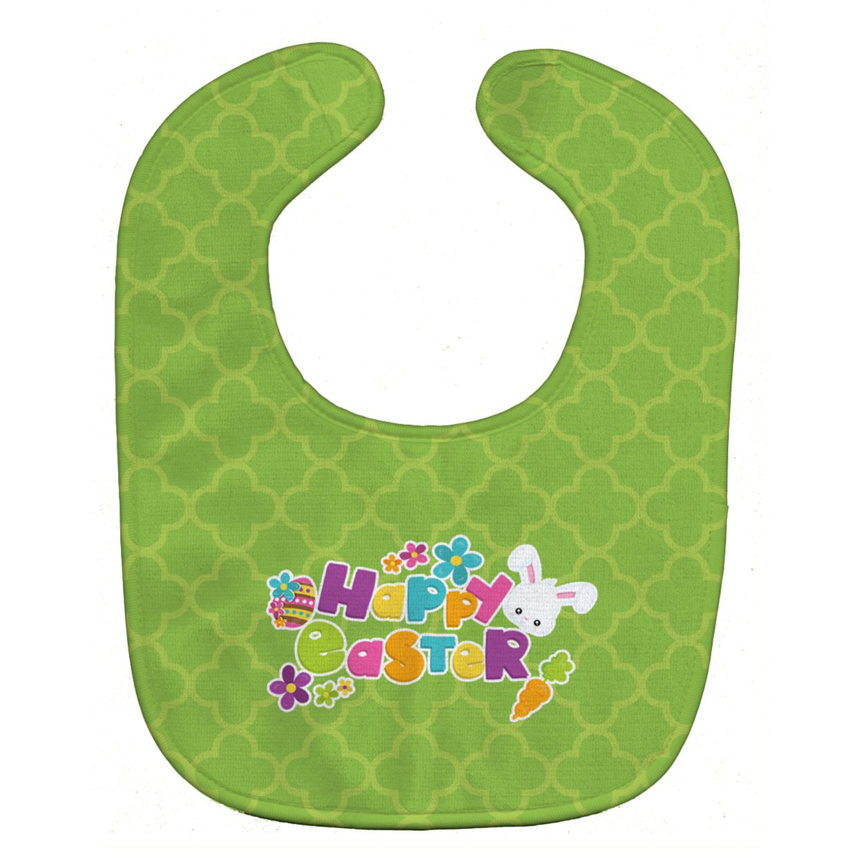 Bb6900bib Happy Easter Green Quatrafoil Baby Bib