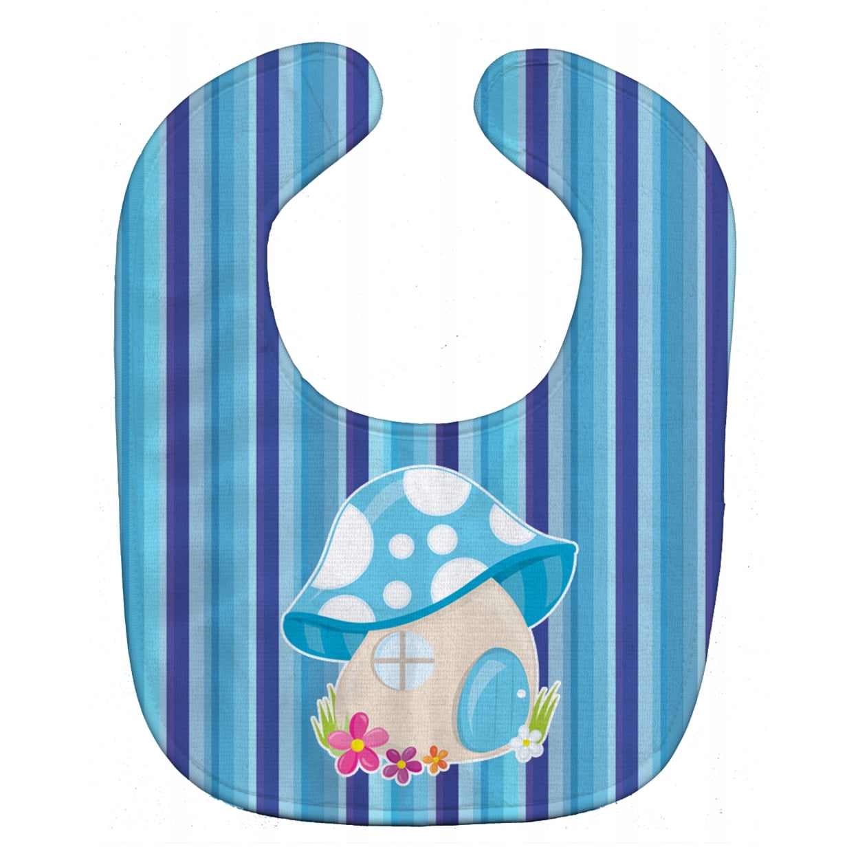 Bb6911bib Fairy House Blue Stripes Baby Bib