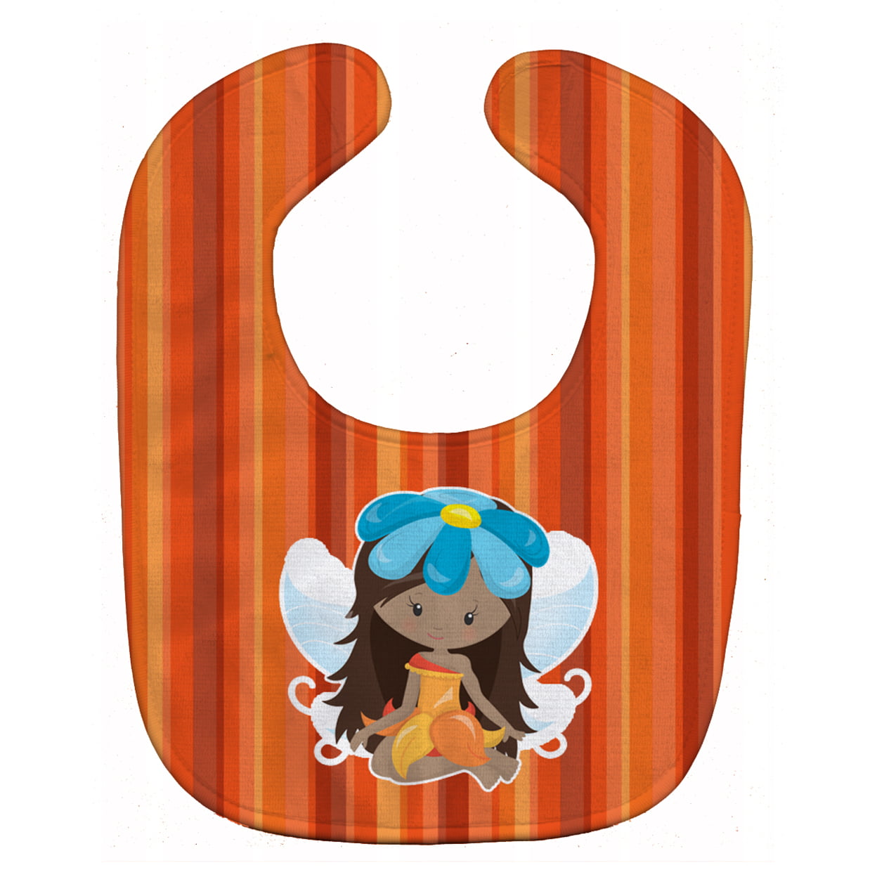 Bb6915bib Fairy Orange Stripes Baby Bib