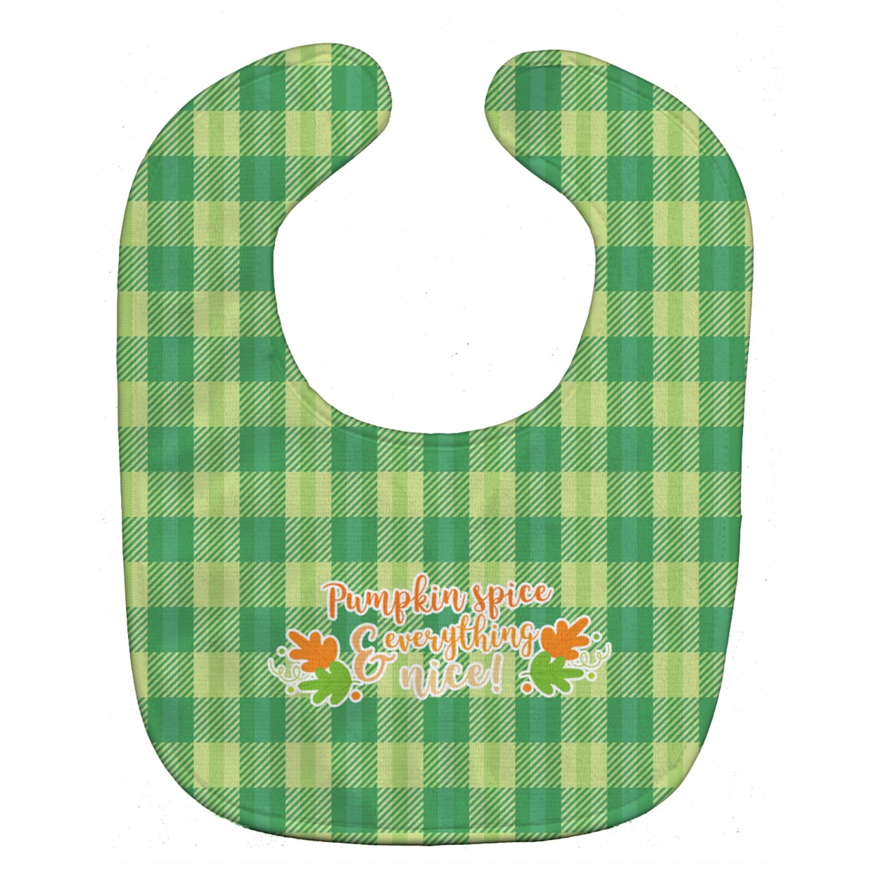 Bb6923bib Fall Pumpkin Spice Gingham Baby Bib