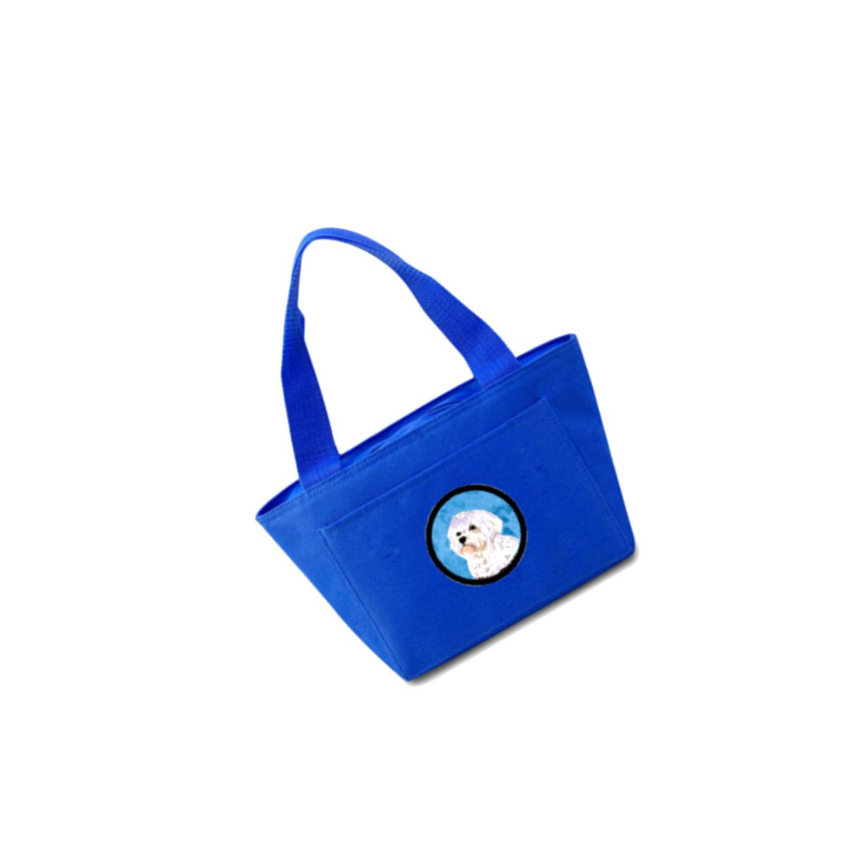 Picture of Carolines Treasures SS4757-BU-8808 Blue Maltese Zippered Insulated School Washable And Stylish Lunch Bag Cooler