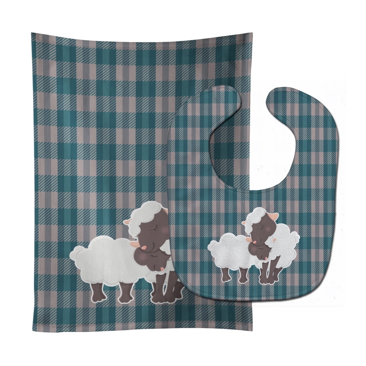 Sheep Baby Bib & Burp Cloth