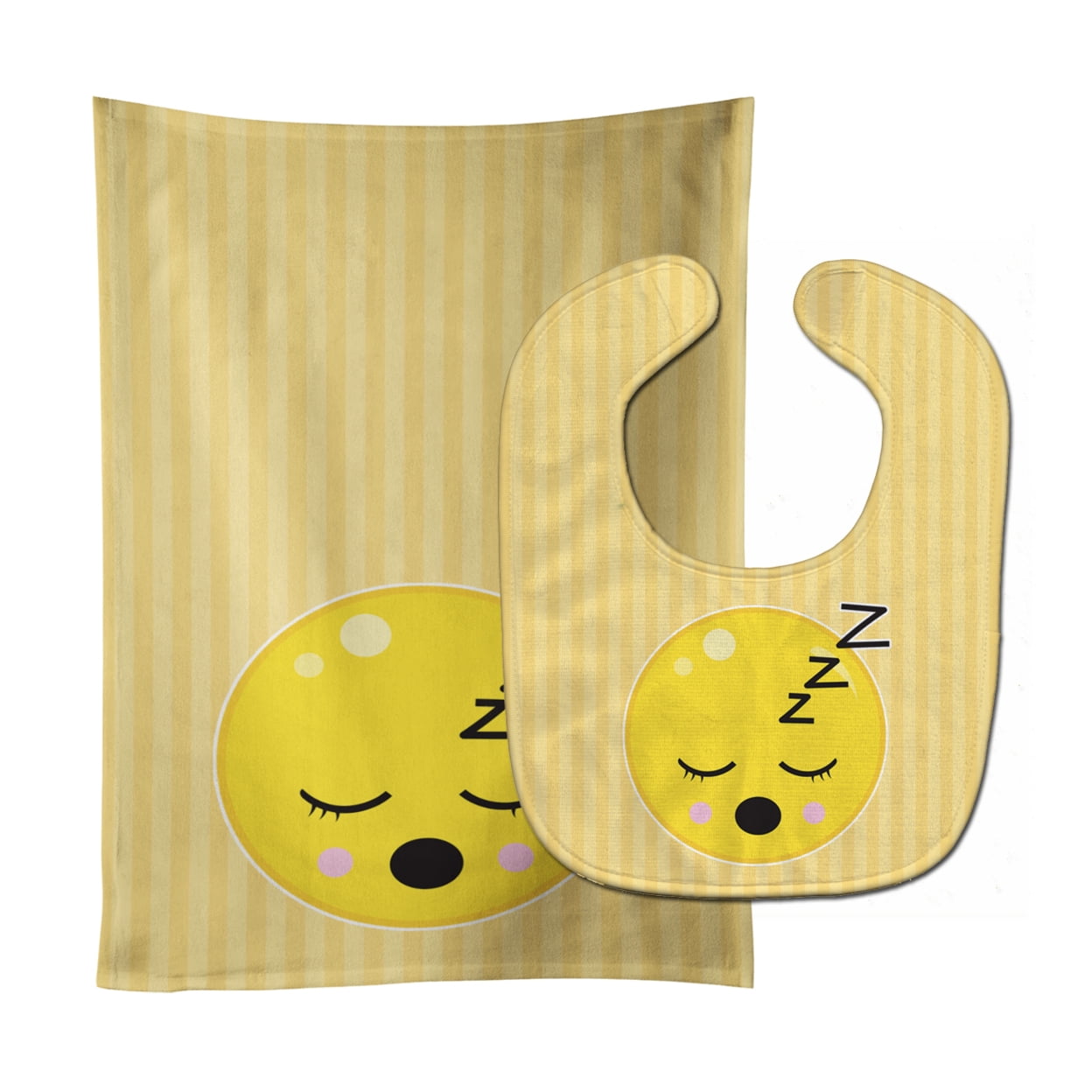 Sleeping Face Baby Bib & Burp Cloth