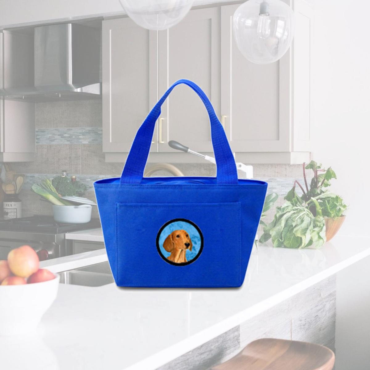 Picture of Carolines Treasures SS4763-BU-8808 Blue Dachshund Zippered Insulated School Washable And Stylish Lunch Bag Cooler