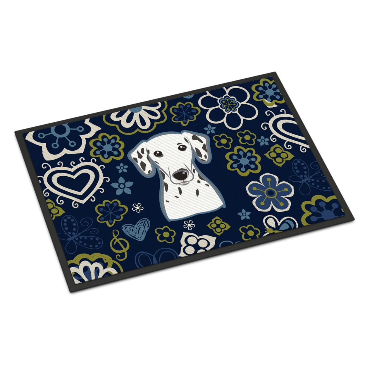 UPC 785578335821 product image for 24 x 36 in. Blue Flowers Dalmatian Indoor or Outdoor Mat | upcitemdb.com