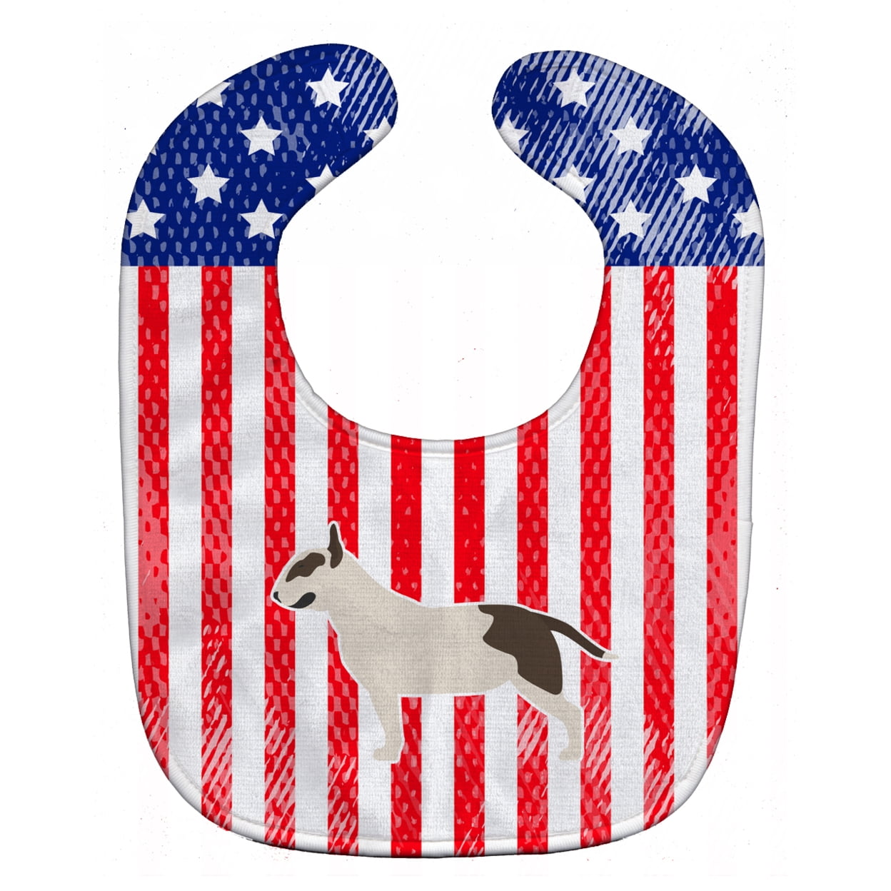 Bb3378bib Usa Patriotic Bull Terrier Baby Bib