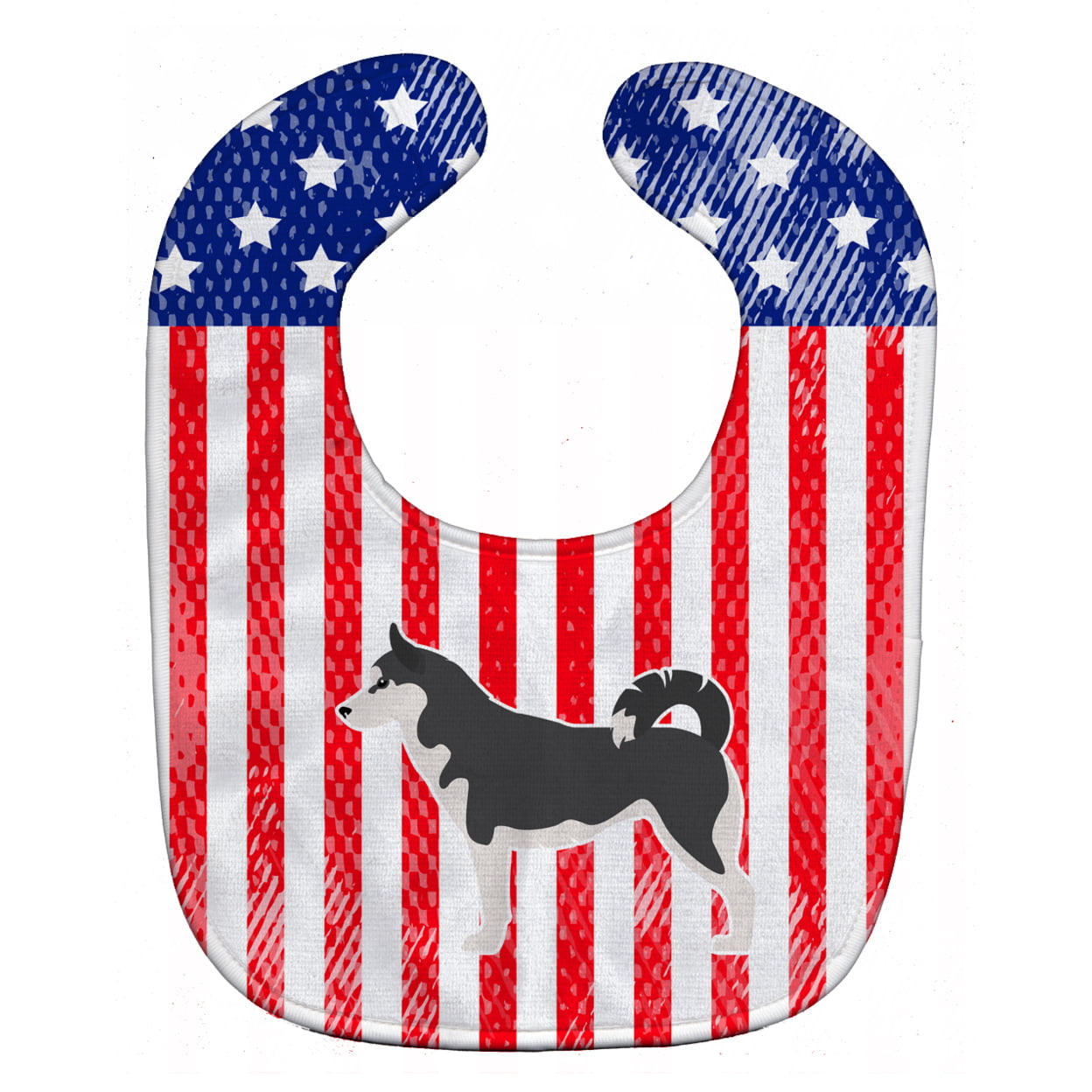 Bb3380bib Usa Patriotic Siberian Husky Baby Bib