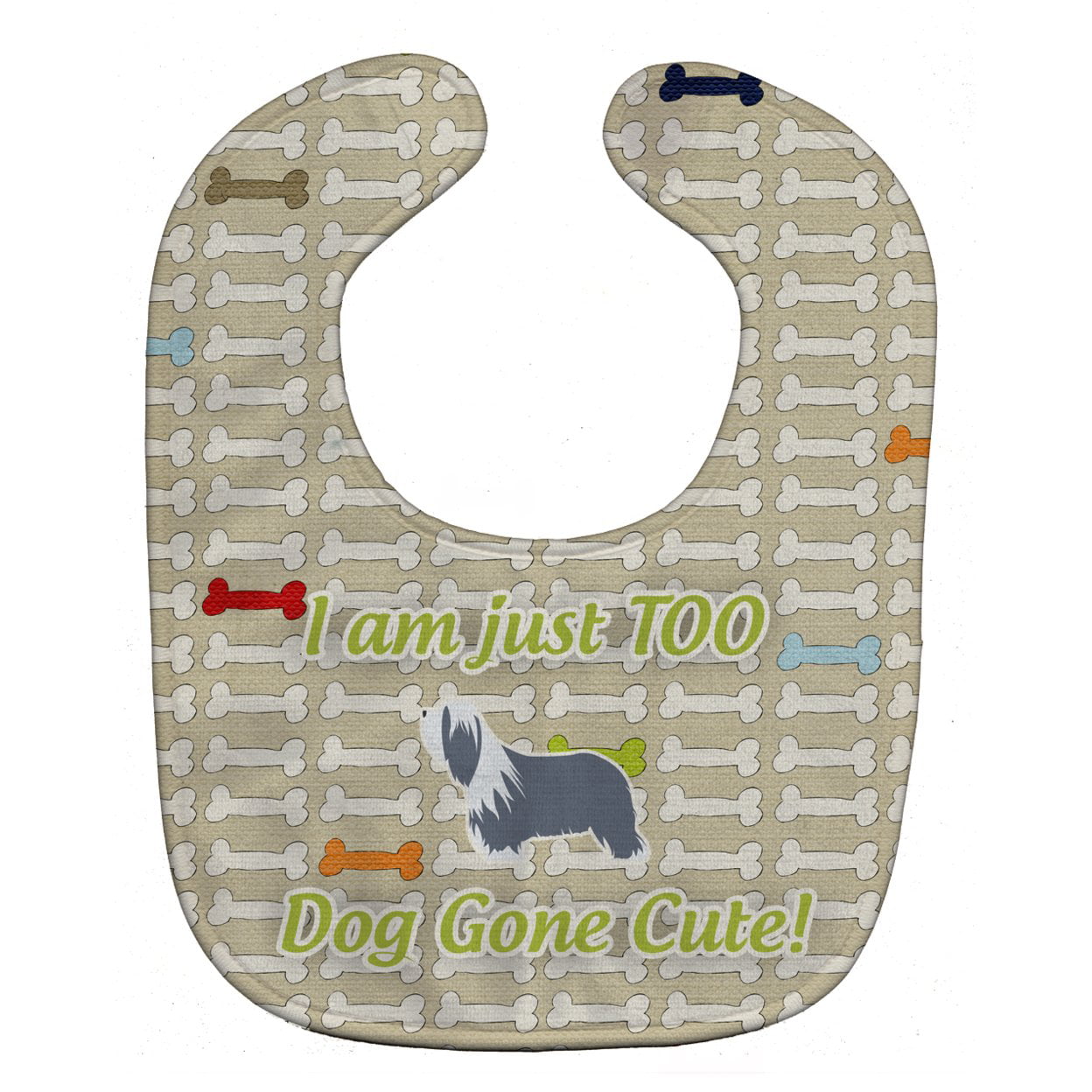Bearded Collie Dog Gone Cute Baby Bib