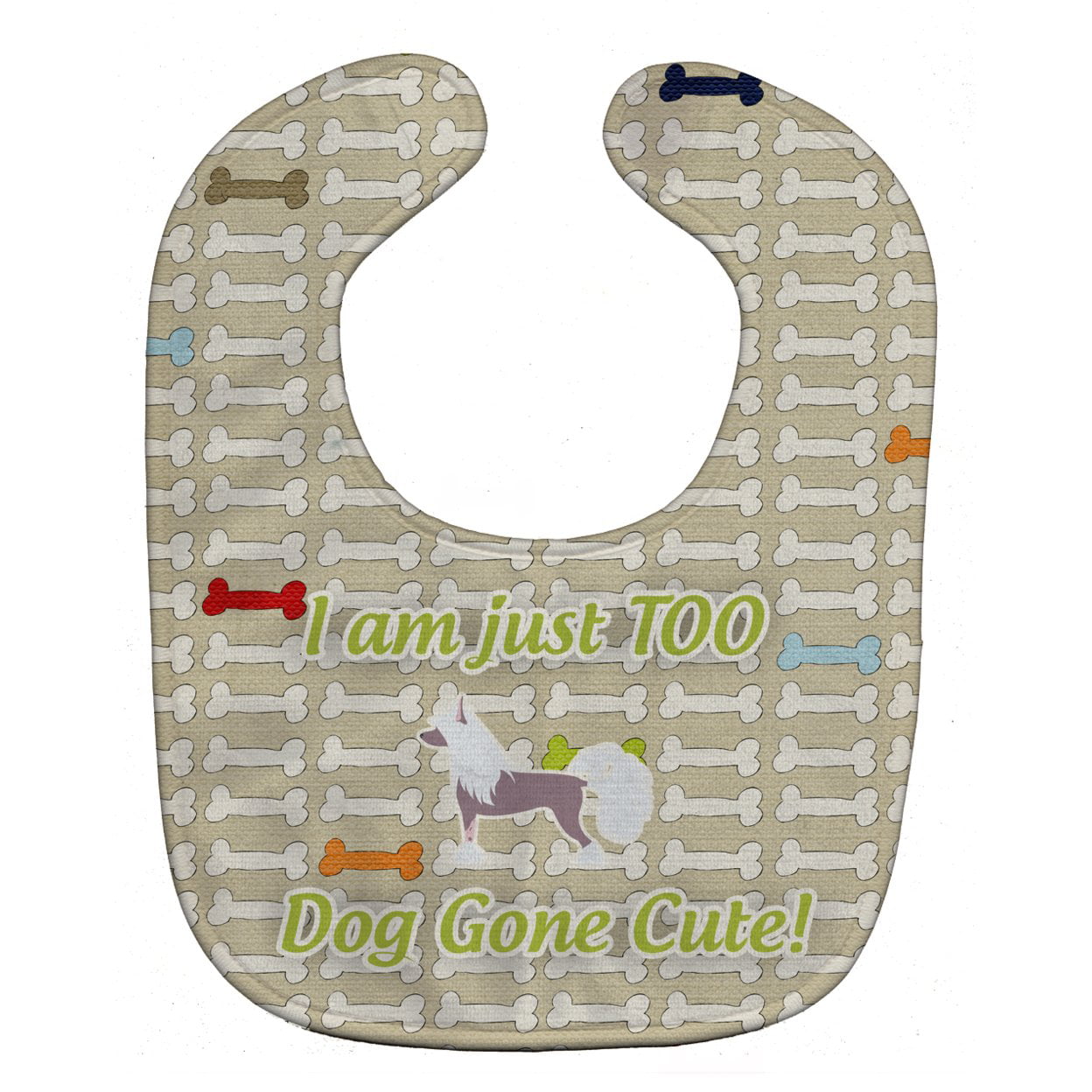 Chinese Crested Dog Gone Cute Baby Bib