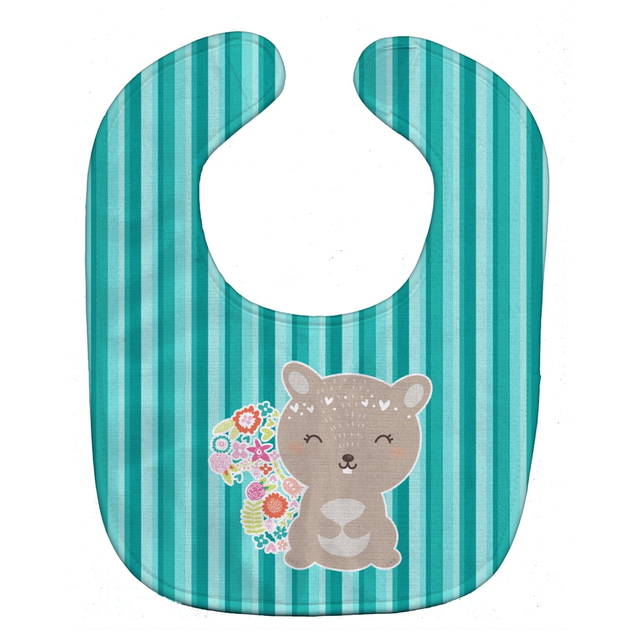 Bb6936bib Flowered Squirrel Baby Bib