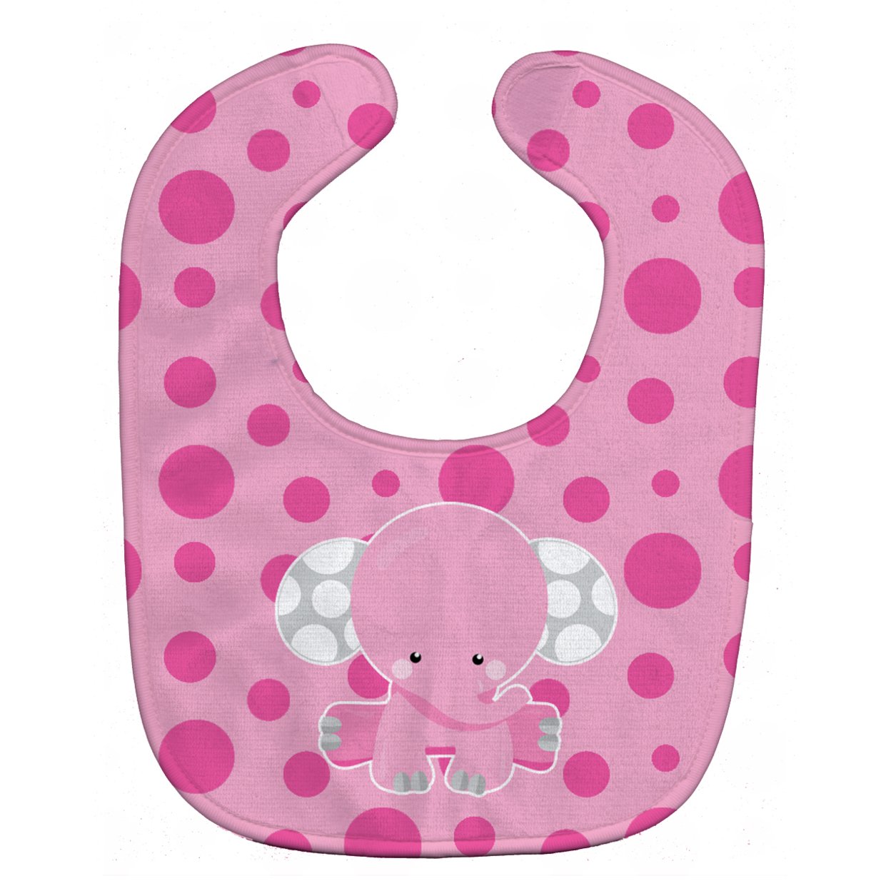 BB6949BIB Elephant With Pink Polkadots Baby Bib