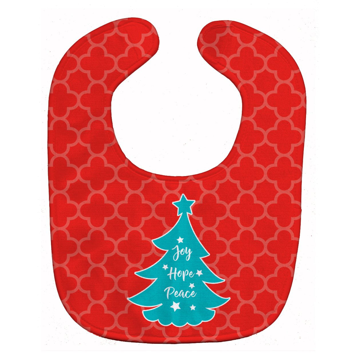 Bb6969bib Christmas Tree Red Teal Baby Bib