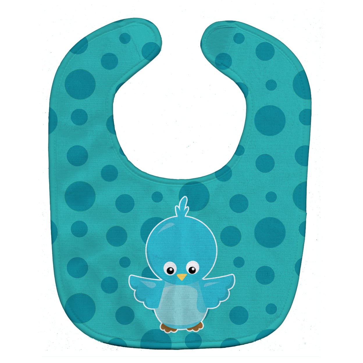 Bb7013bib Bird On Blue Polkadots Baby Bib