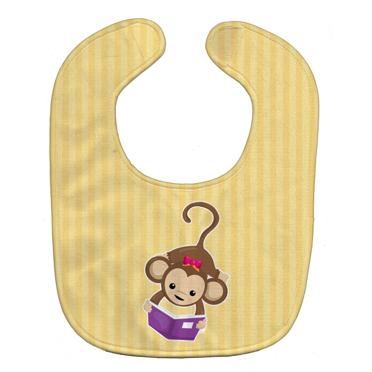 Bb7015bib Monkey Reading Baby Bib