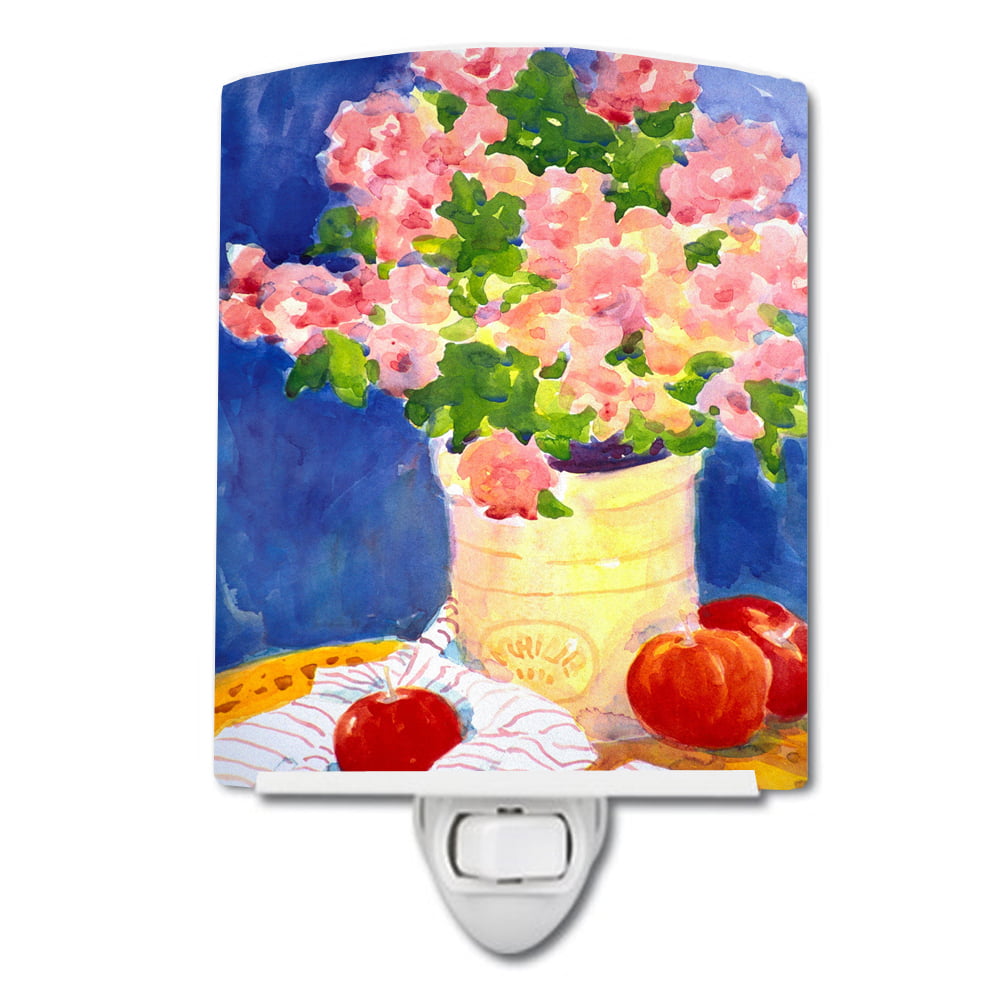 6002cnl Pink Bouquet Of Flowers Ceramic Night Light