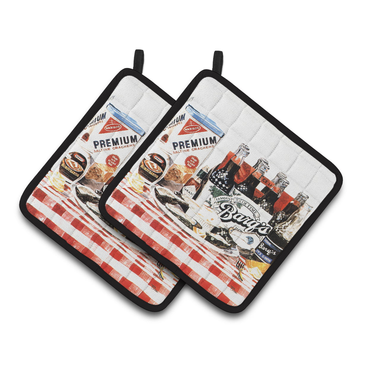 1004pthd Barqs Oysters Pair Of Pot Holders