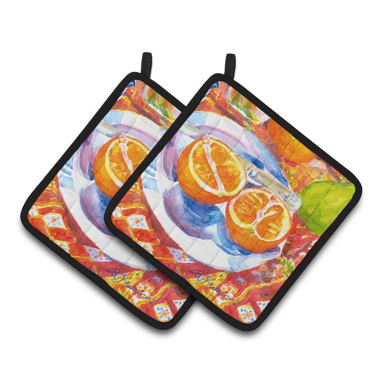 6035pthd Florida Oranges Sliced For Breakfast Pair Of Pot Holders
