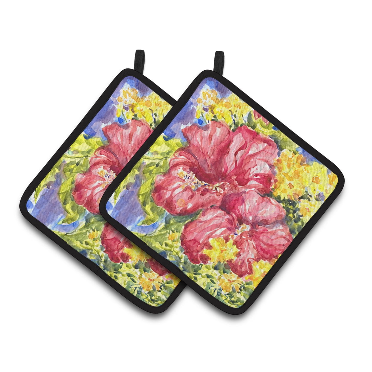 6056pthd Flower - Hibiscus Pair Of Pot Holders