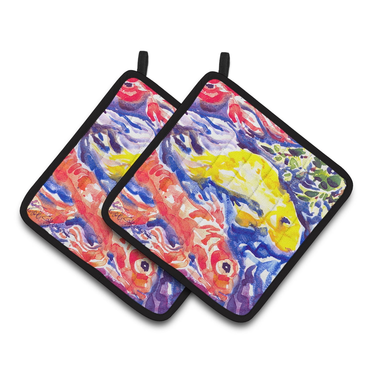 6116pthd Fish - Koi In The Pond Pair Of Pot Holders