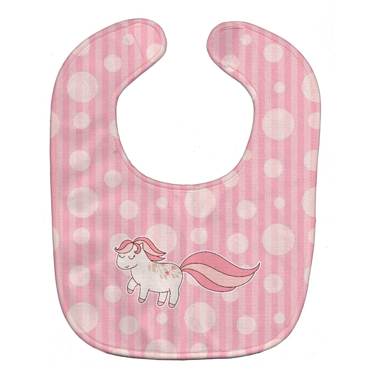 Bb7061bib Little Pink Pony Polkadots Baby Bib