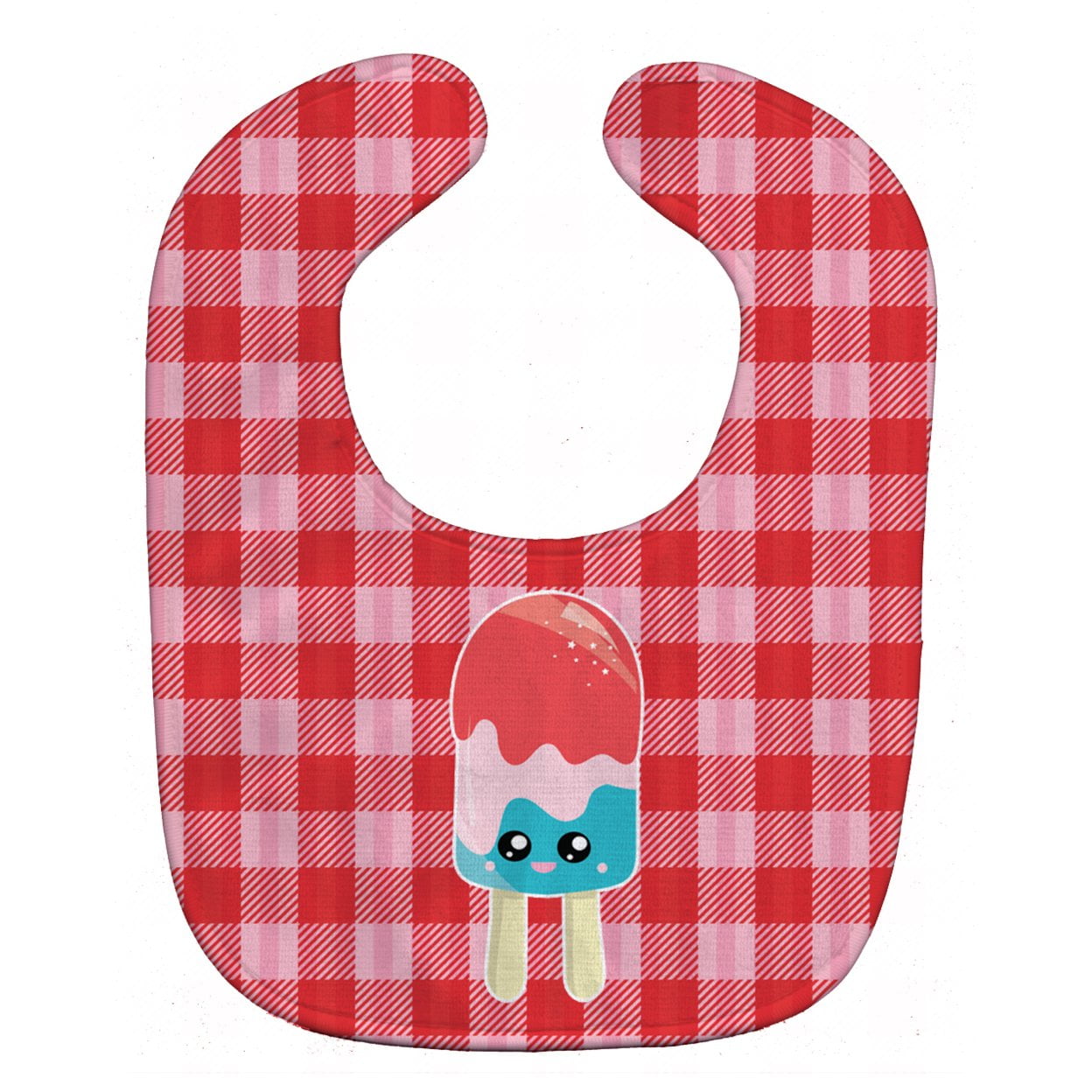 Bb7067bib Ice Pop Popsicle Face Gingham Baby Bib