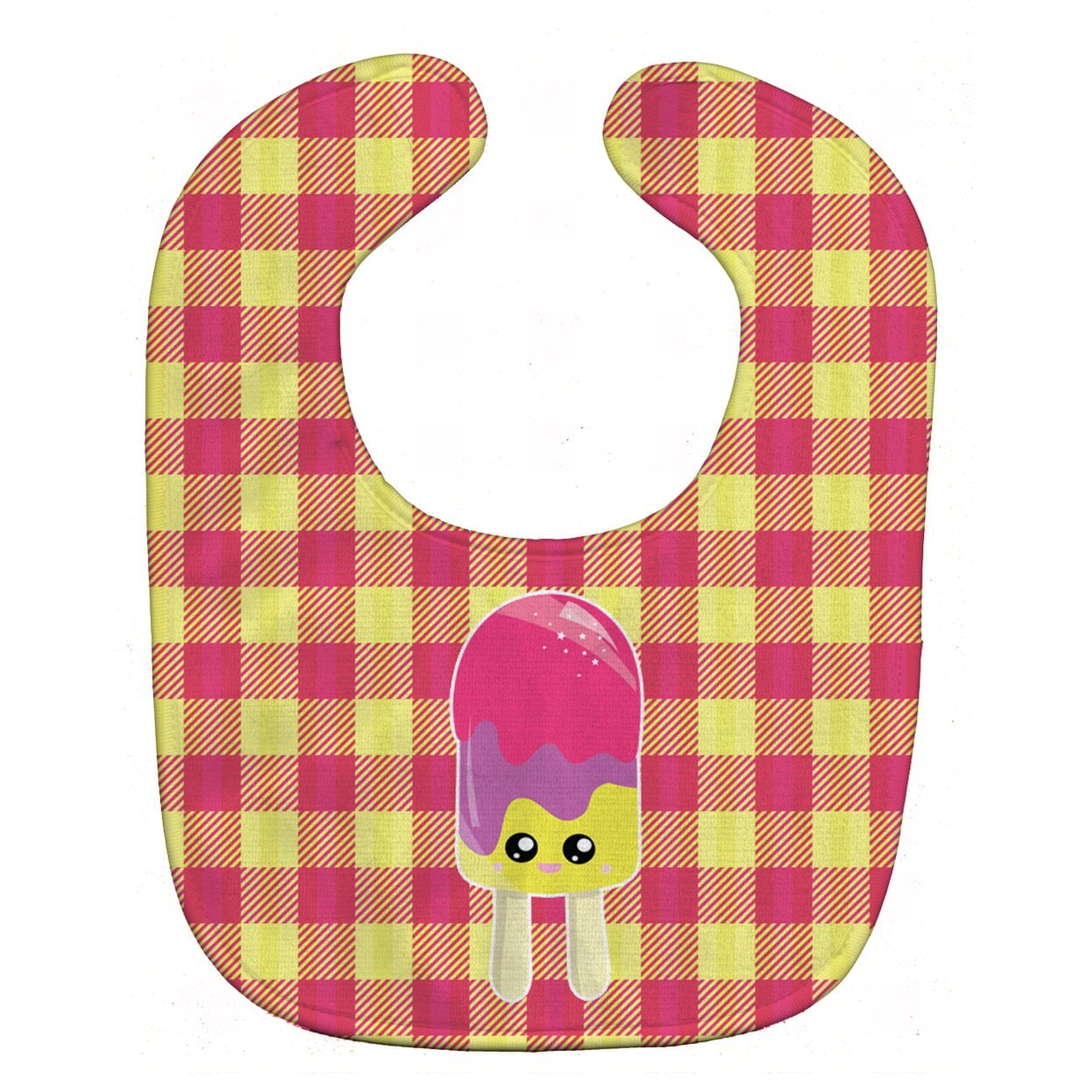 Bb7068bib Ice Pop Popsicle Face Gingham Baby Bib