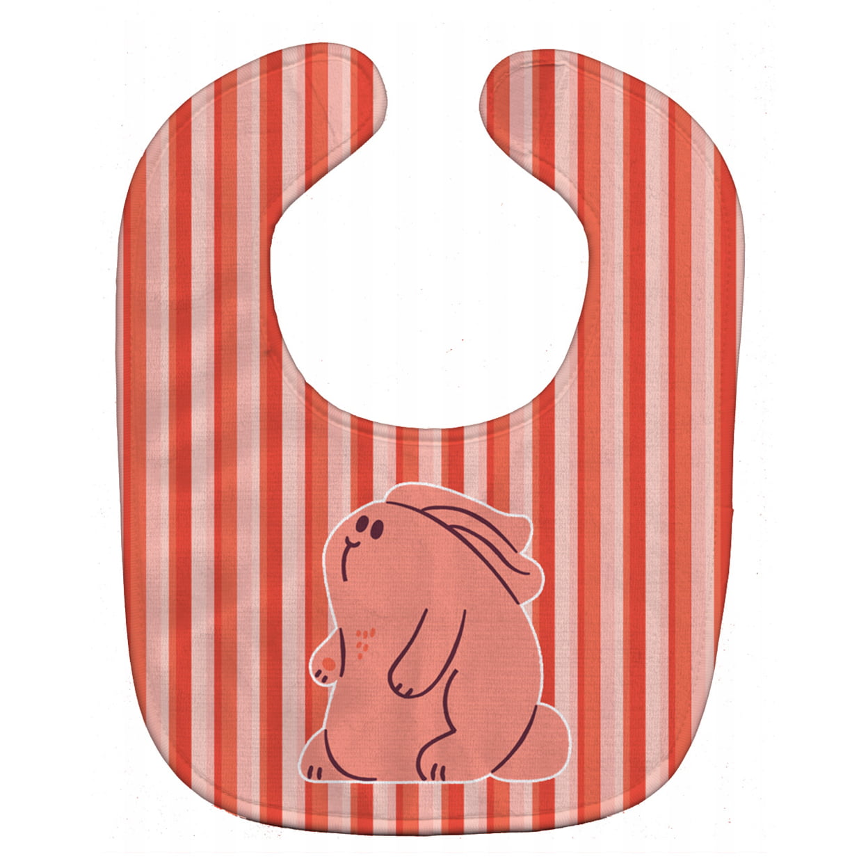 Bb7080bib Rabbit On Pink Stripes Baby Bib