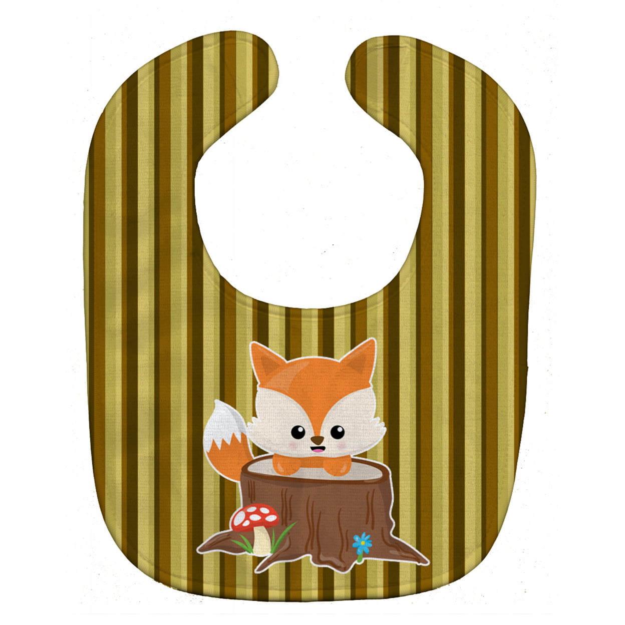 Bb7088bib Baby Fox Tree Stripes Baby Bib