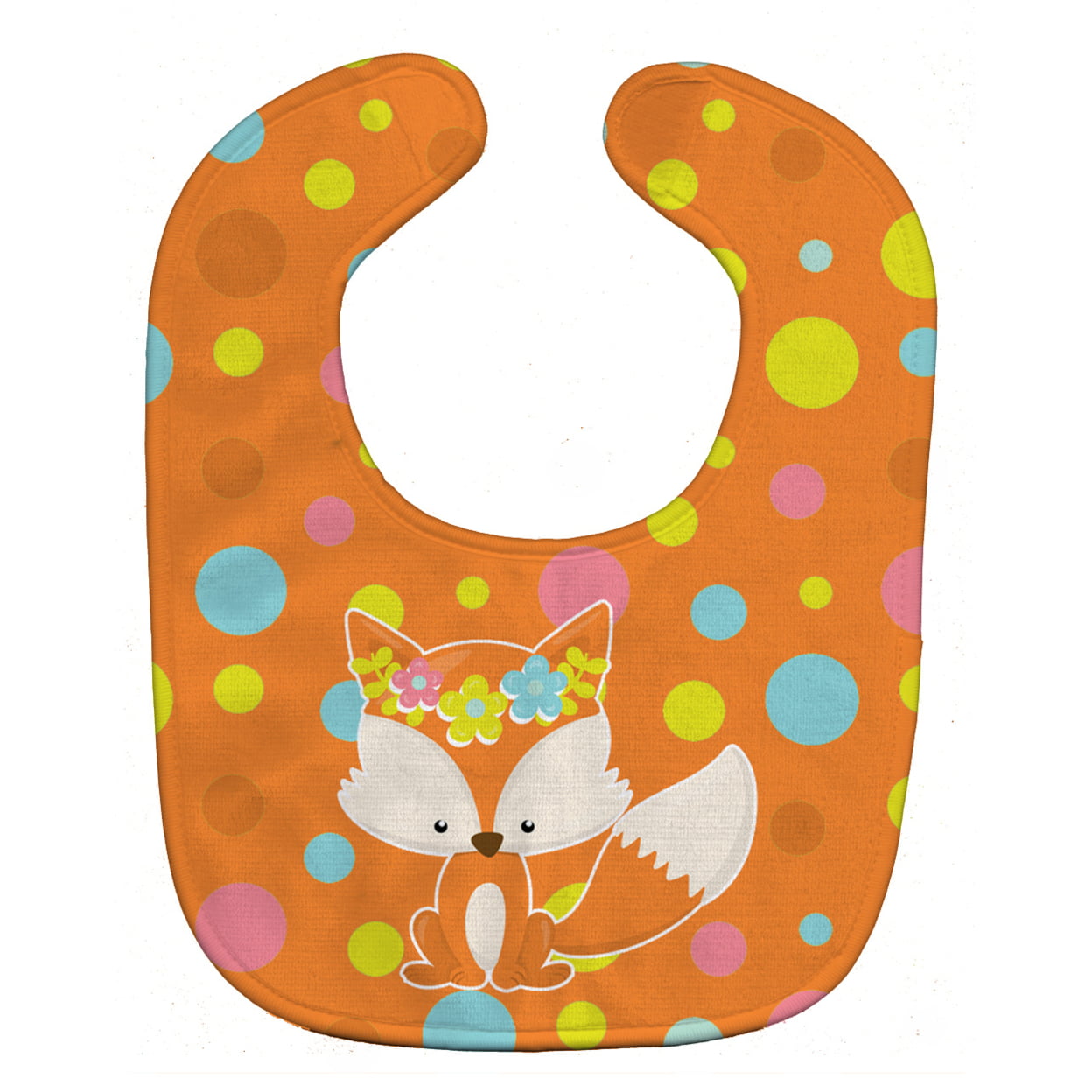 Bb7091bib Baby Fox Flowerchild Polkadots Baby Bib