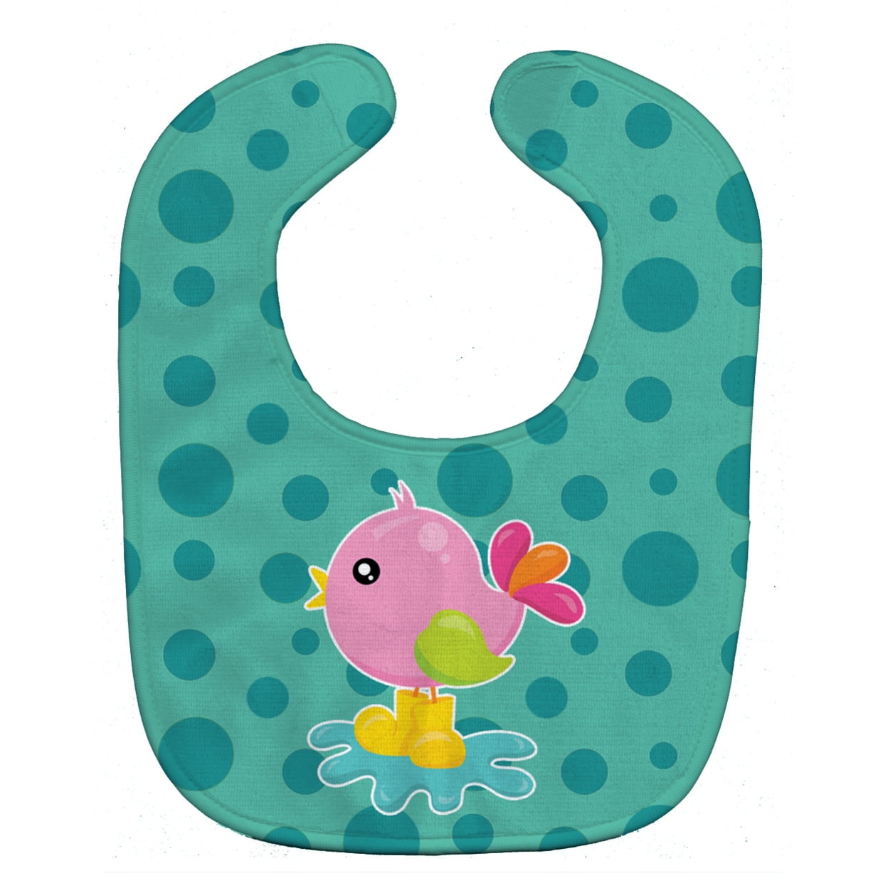 Bb7103bib Bird In Rainboots & Puddle Baby Bib