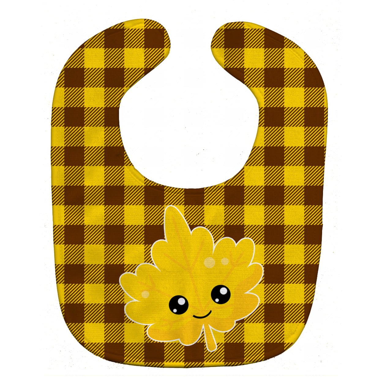 Bb7110bib Fall Leaf On Gingham Baby Bib