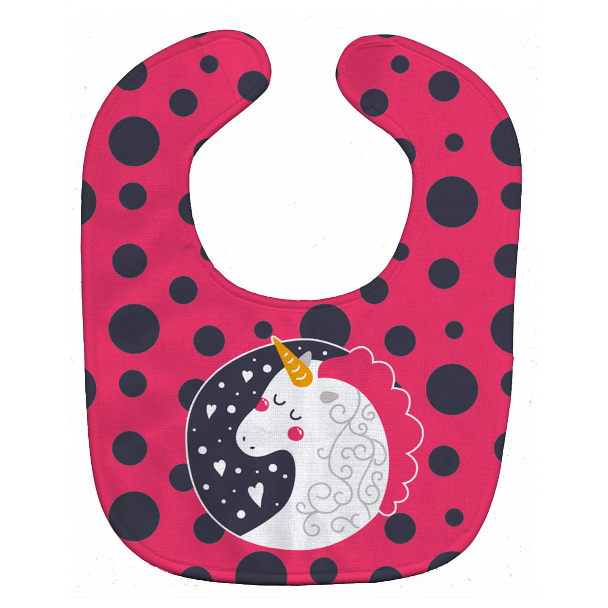 Bb7136bib Unicorn Pink Polkadots Baby Bib