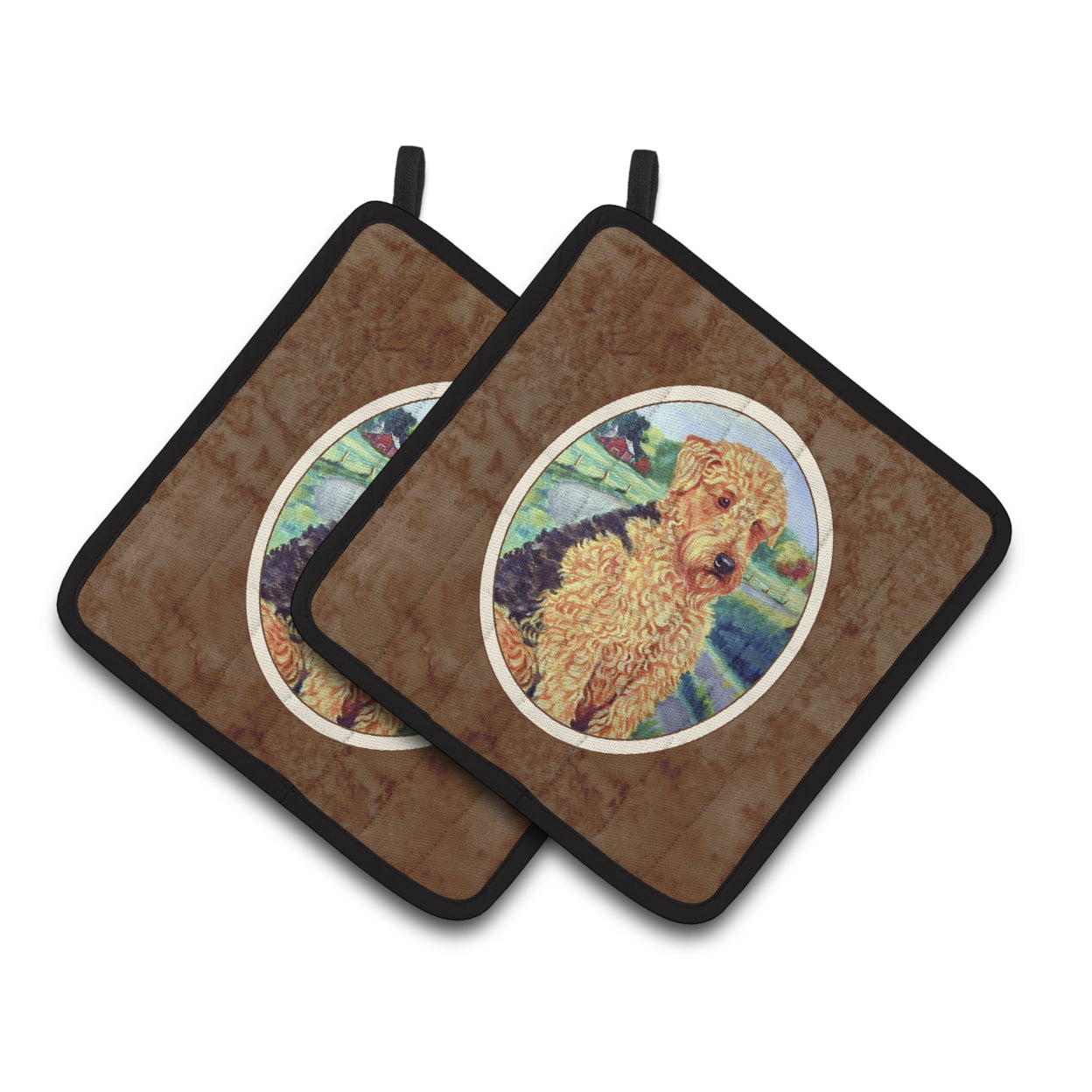 7096pthd Airedale Terrier Pair Of Pot Holders