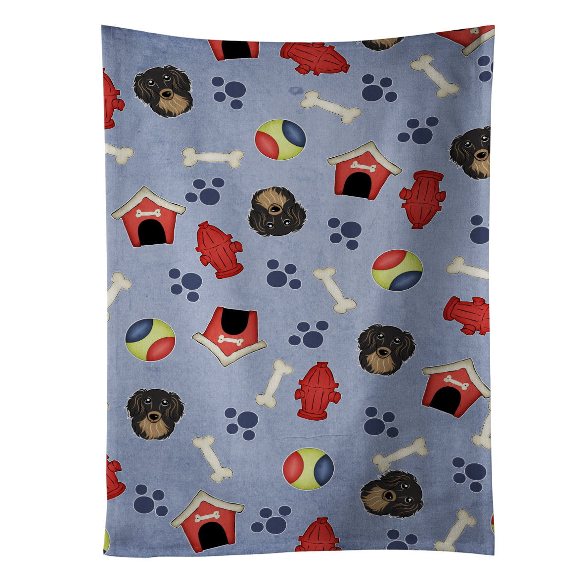 Bb3992ktwl Dog House Collection Longhair Black & Tan Dachshund Kitchen Towel