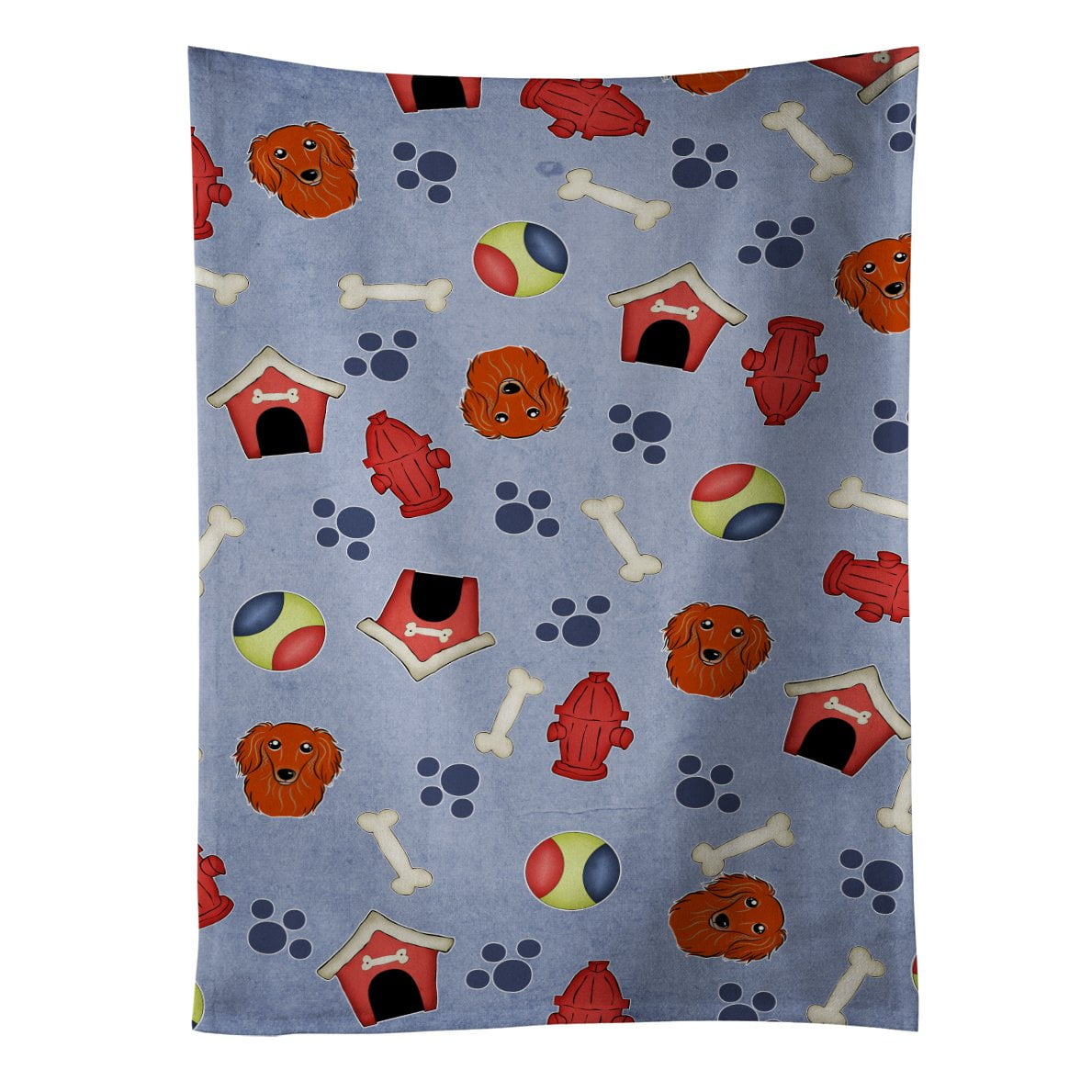 Bb3993ktwl Dog House Collection Longhair Red Dachshund Kitchen Towel