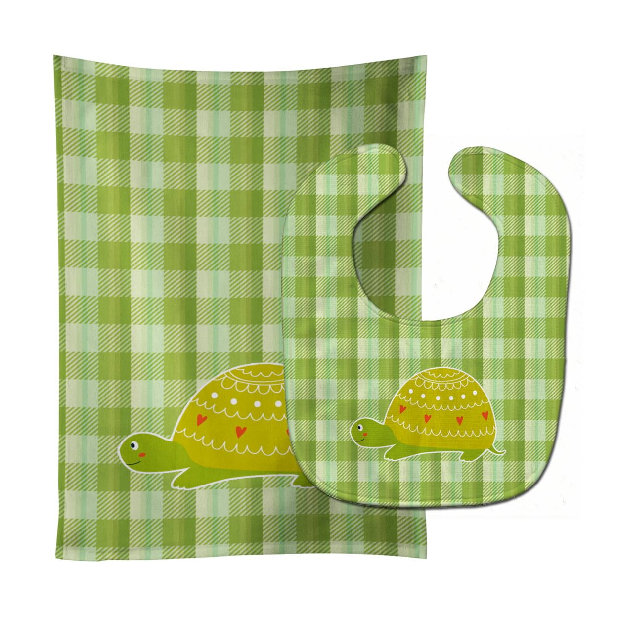 Bb6750stbu Turtle On The Move Baby Bib & Burp Cloth