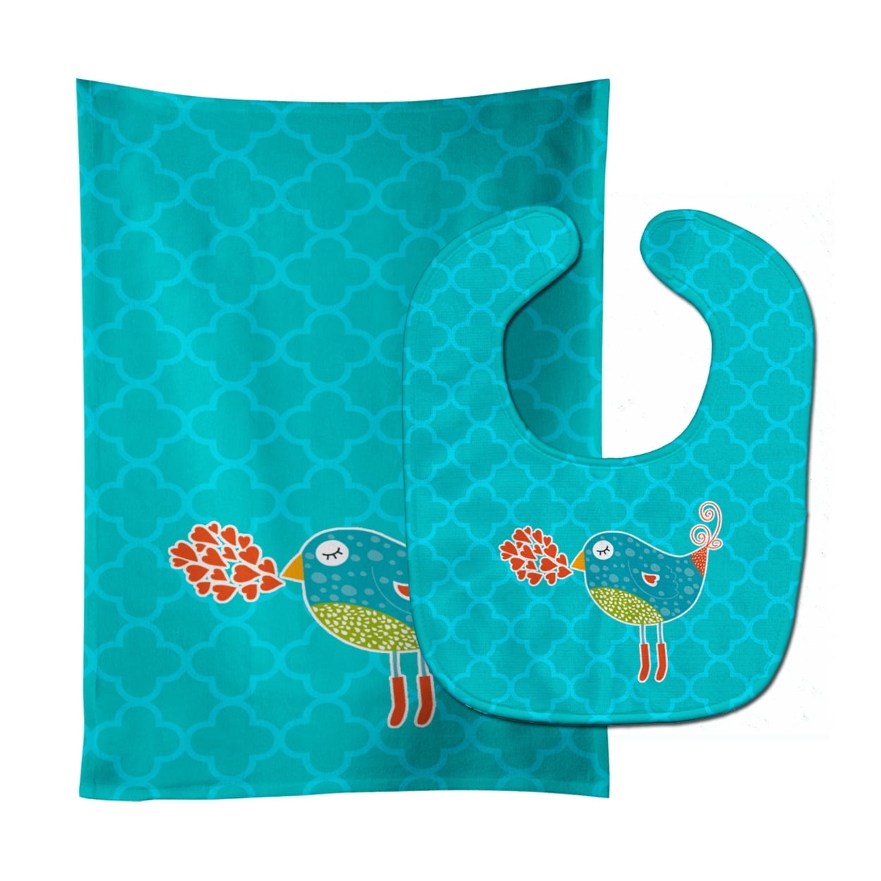 Birdy Love Baby Bib & Burp Cloth