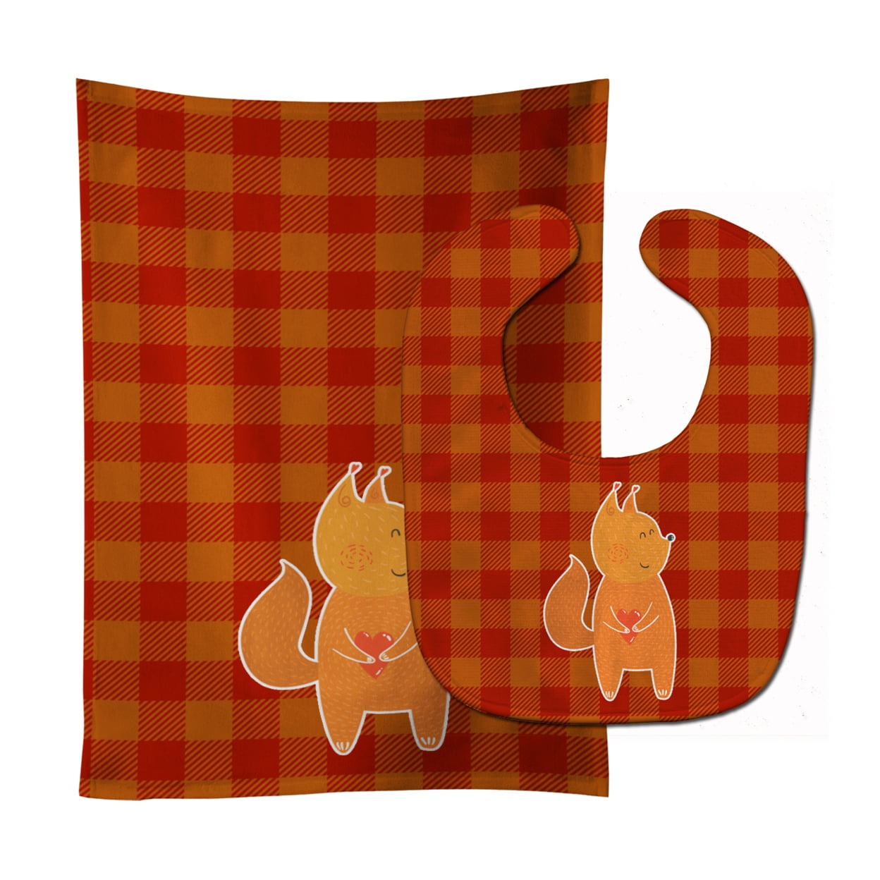 Bb6768stbu Fox Baby Bib & Burp Cloth