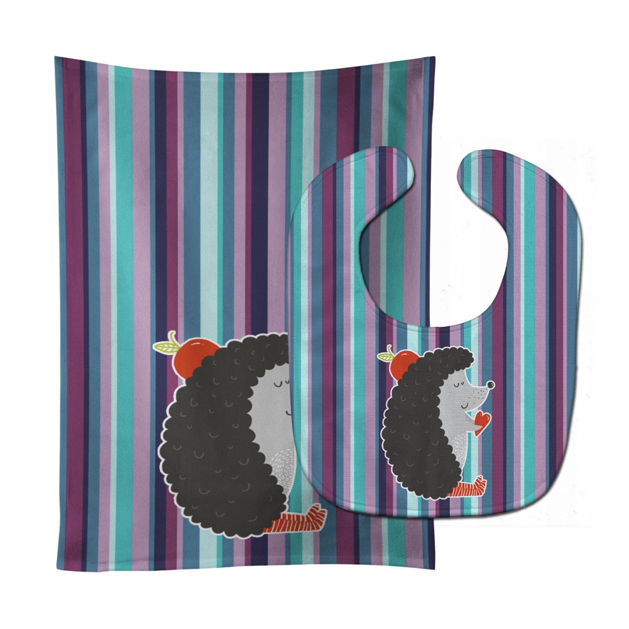 Hedgehog Baby Bib & Burp Cloth