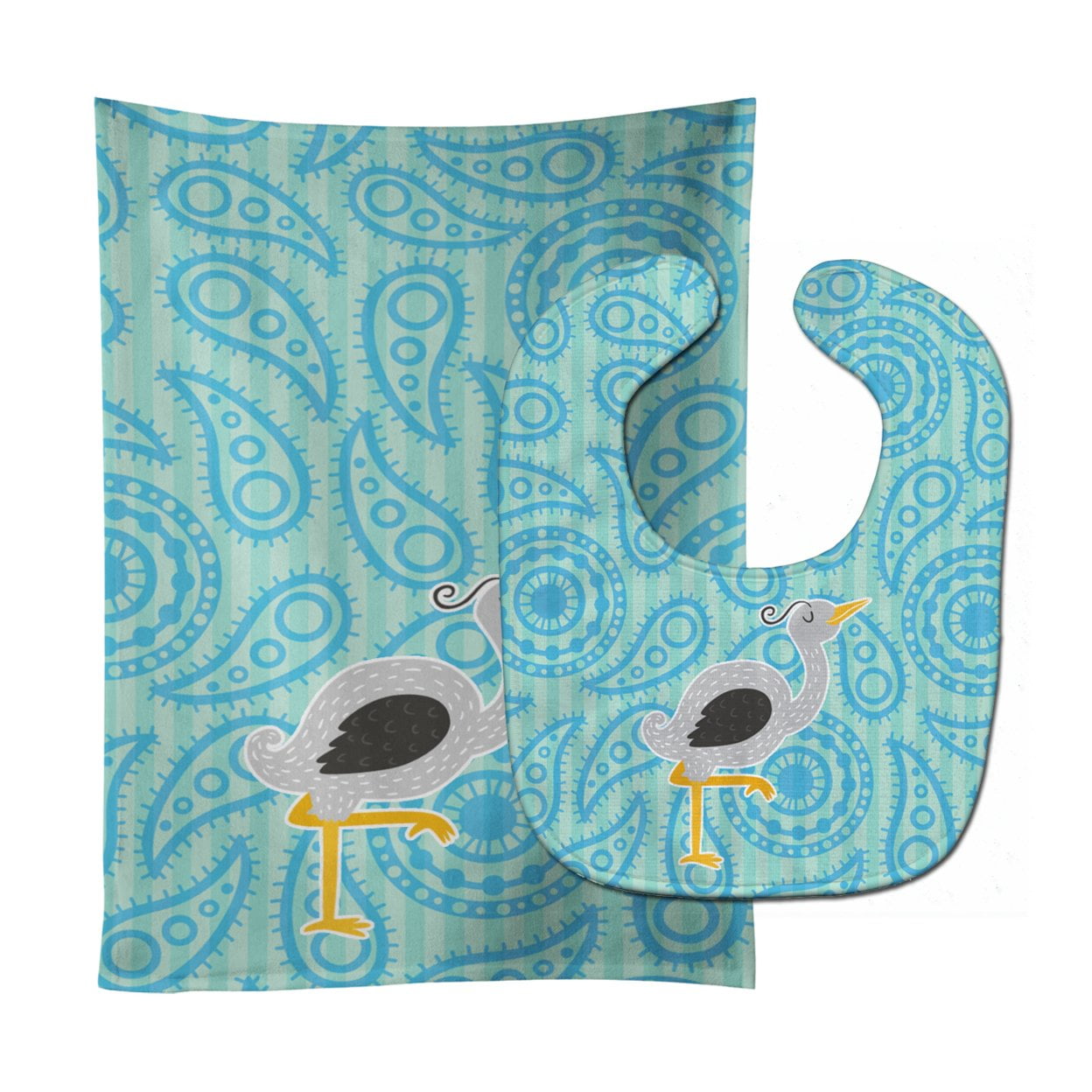 Ostrich Baby Bib & Burp Cloth