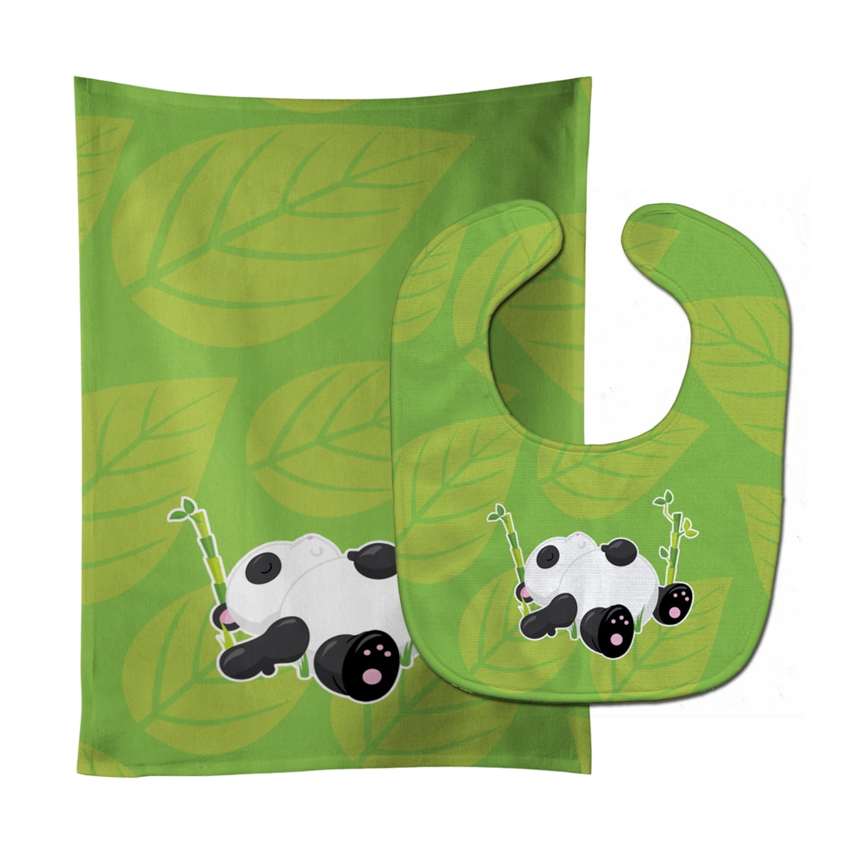 Bb6798stbu Passed Out Panda Baby Bib & Burp Cloth