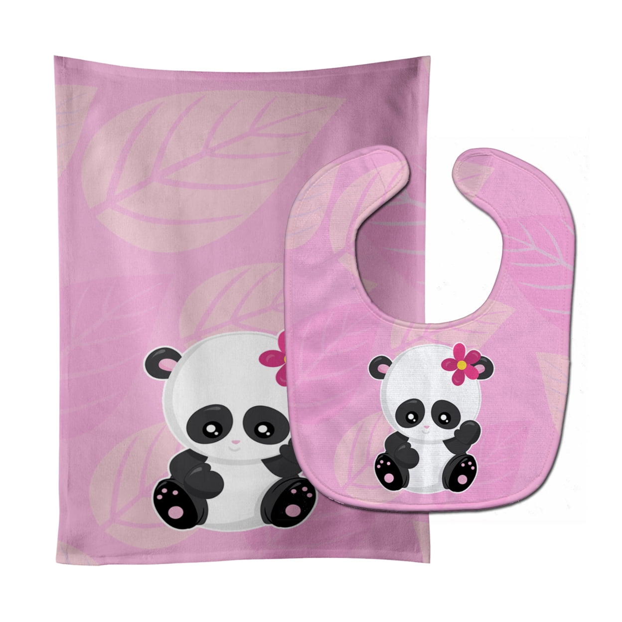 Bb6799stbu Hey Yall Panda Baby Bib & Burp Cloth